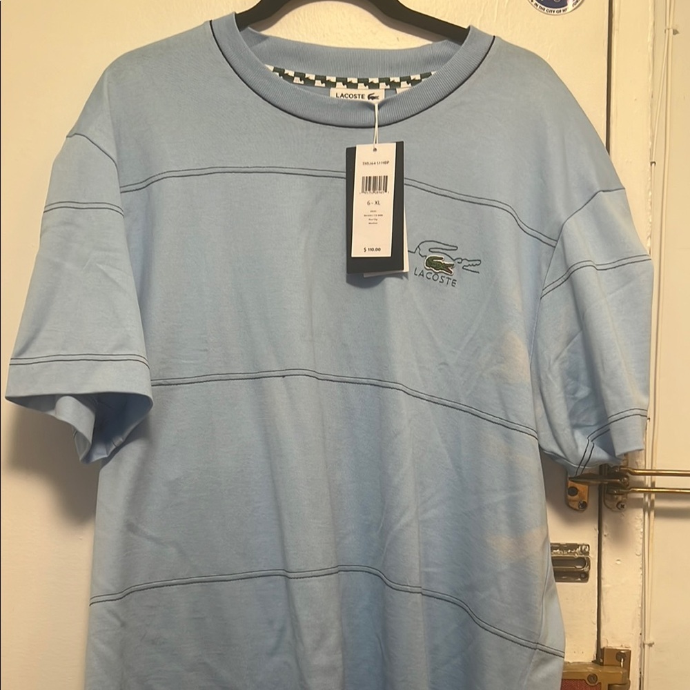 Lacoste Blue Short Sleeve Tee with Crew Neck